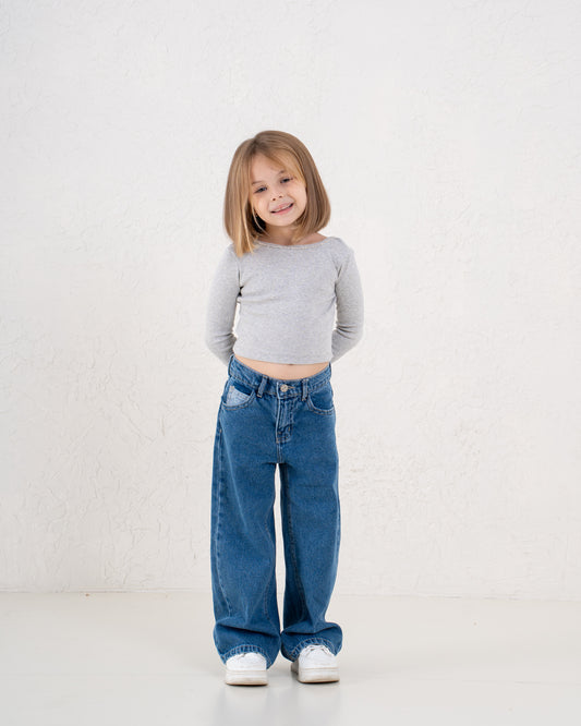 Girl midrise straight denim