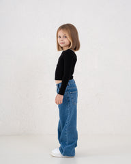 Girl midrise straight denim