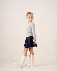 Striped Pleated Mini Skirt