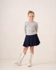 Striped Pleated Mini Skirt