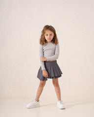 Striped Pleated Mini Skirt