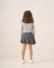 Striped Pleated Mini Skirt