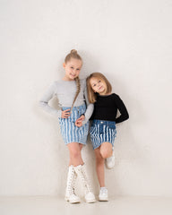 Fringed Denim Mini Skirt