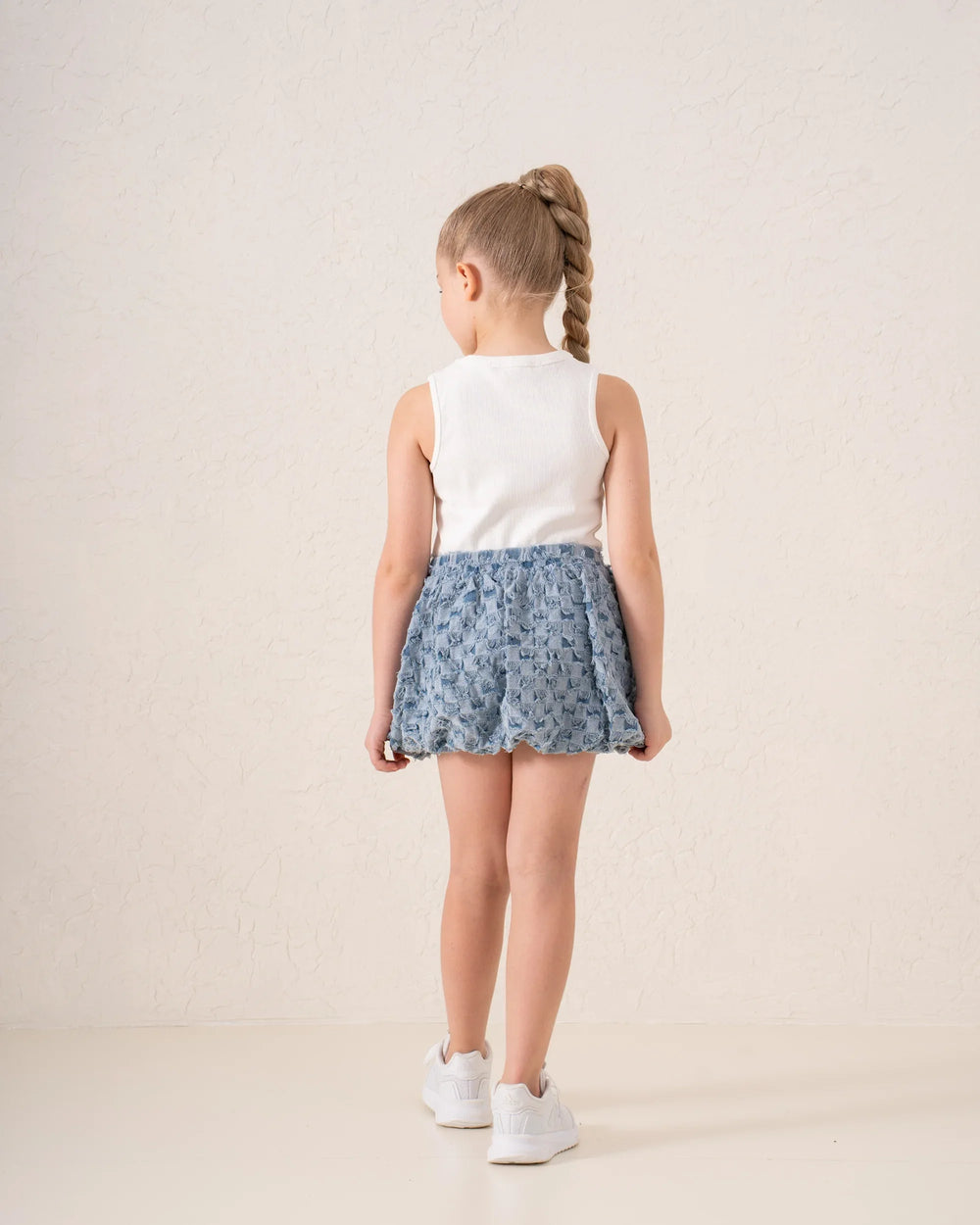 Puffball Textured Denim Skirt - Venti