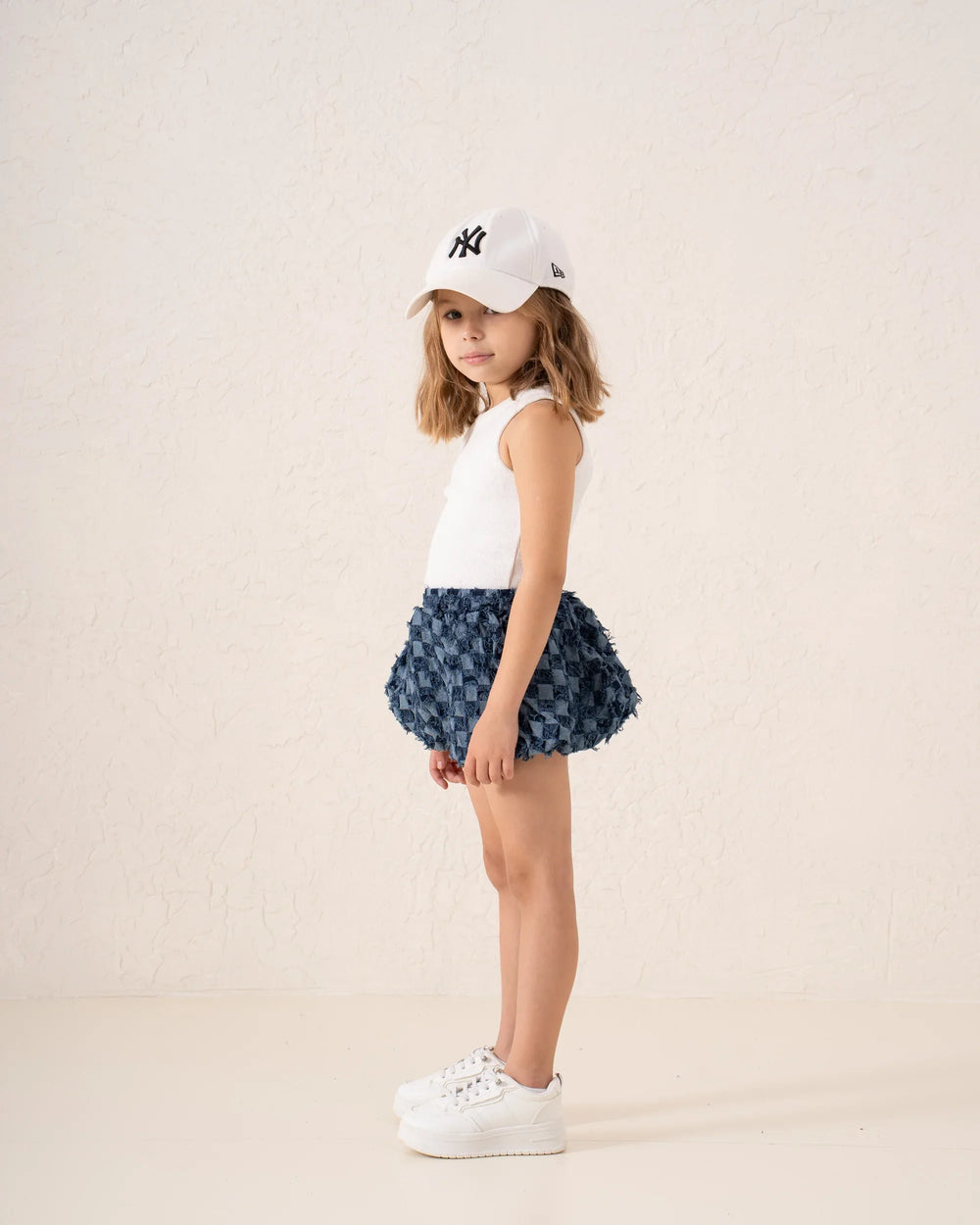 Puffball Textured Denim Skirt - Venti