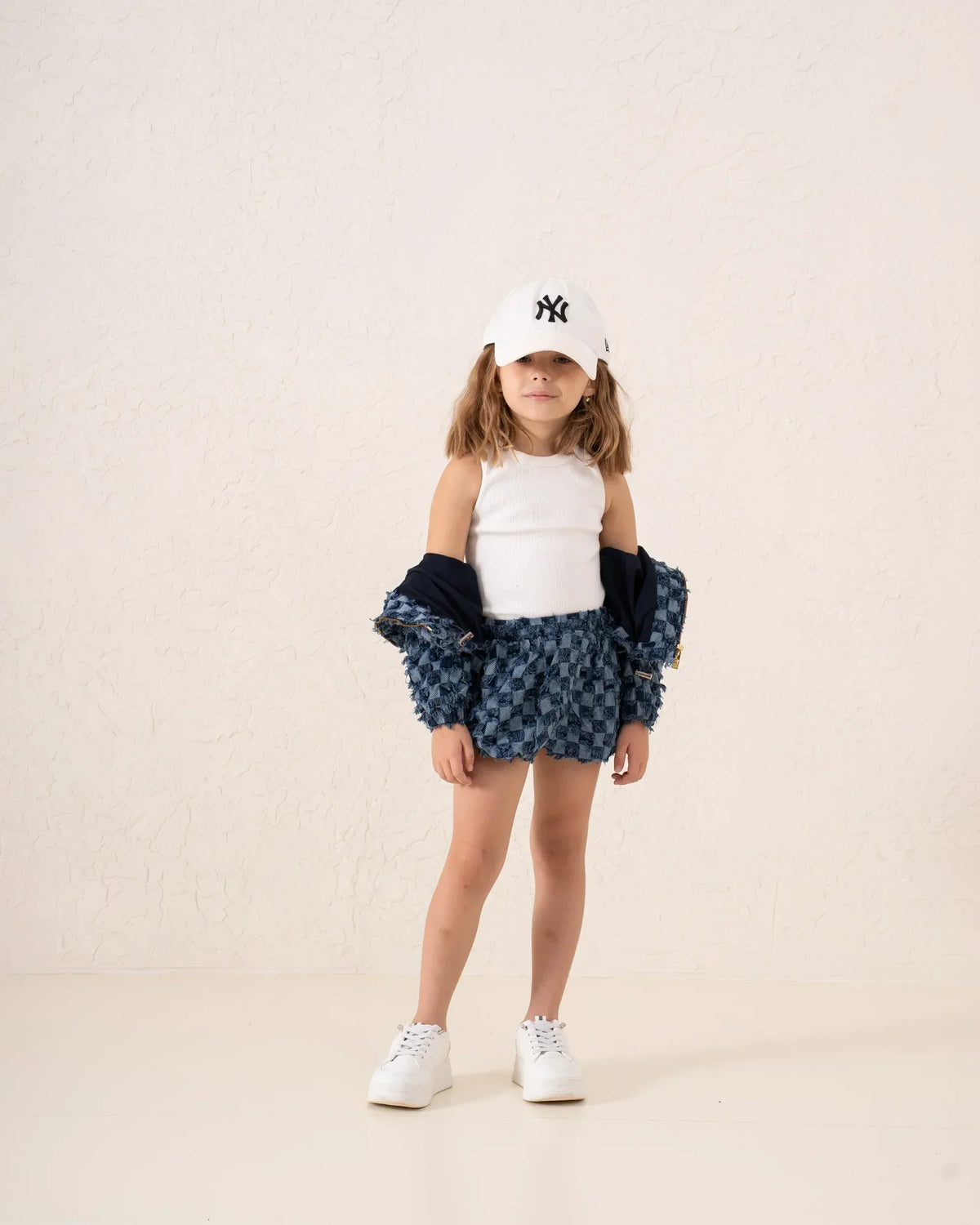 Puffball Textured Denim Skirt - Venti