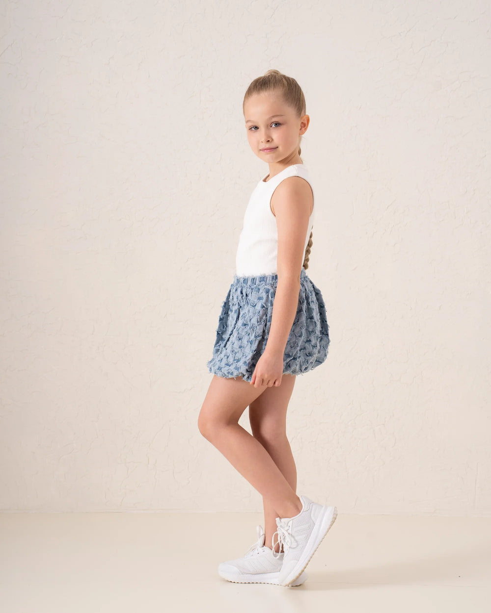 Puffball Textured Denim Skirt - Venti