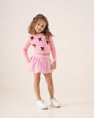 Ribbed Waist Puffball Skirt