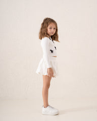 Ribbed Waist Puffball Skirt