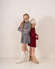 Pleated Knit Skirt