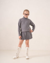 Pleated Knit Skirt