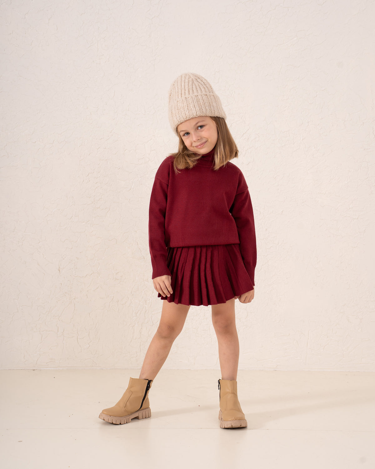 Pleated Knit Skirt