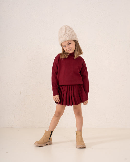 Pleated Knit Skirt