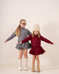 Pleated Knit Skirt