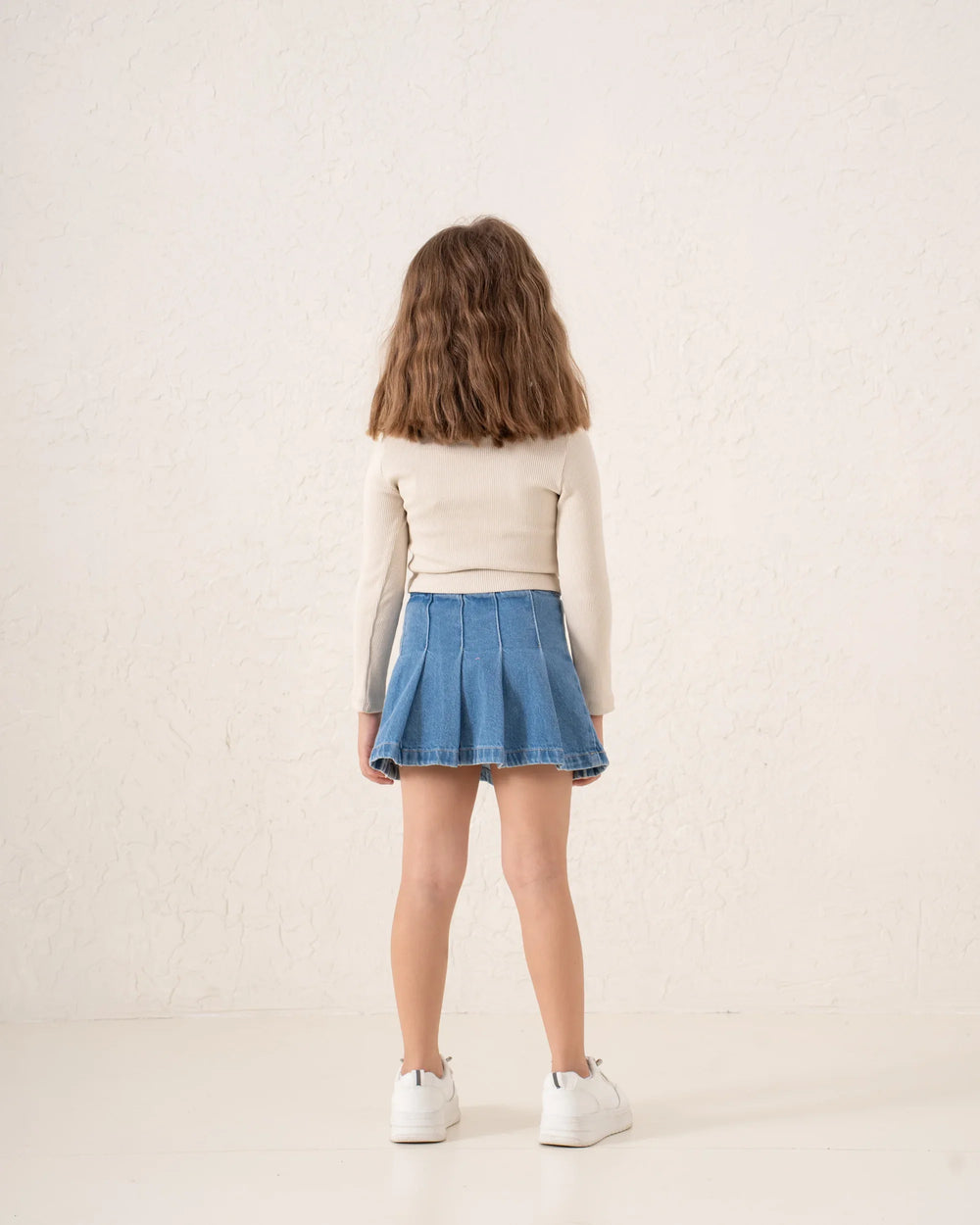 Pleated Denim Mini Skirt - Venti