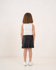 Leather Pleated Skirt