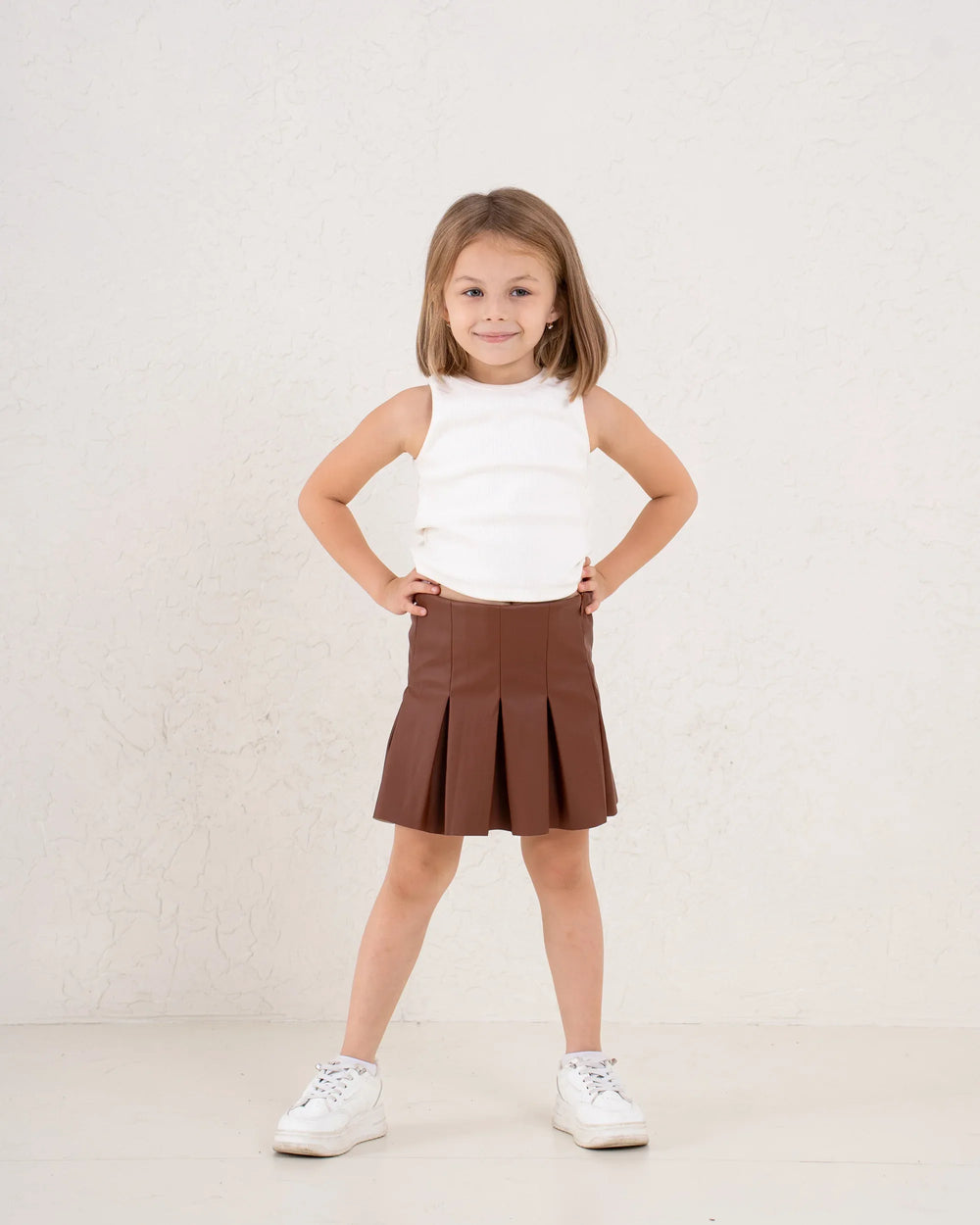 Leather Pleated Skirt - Venti