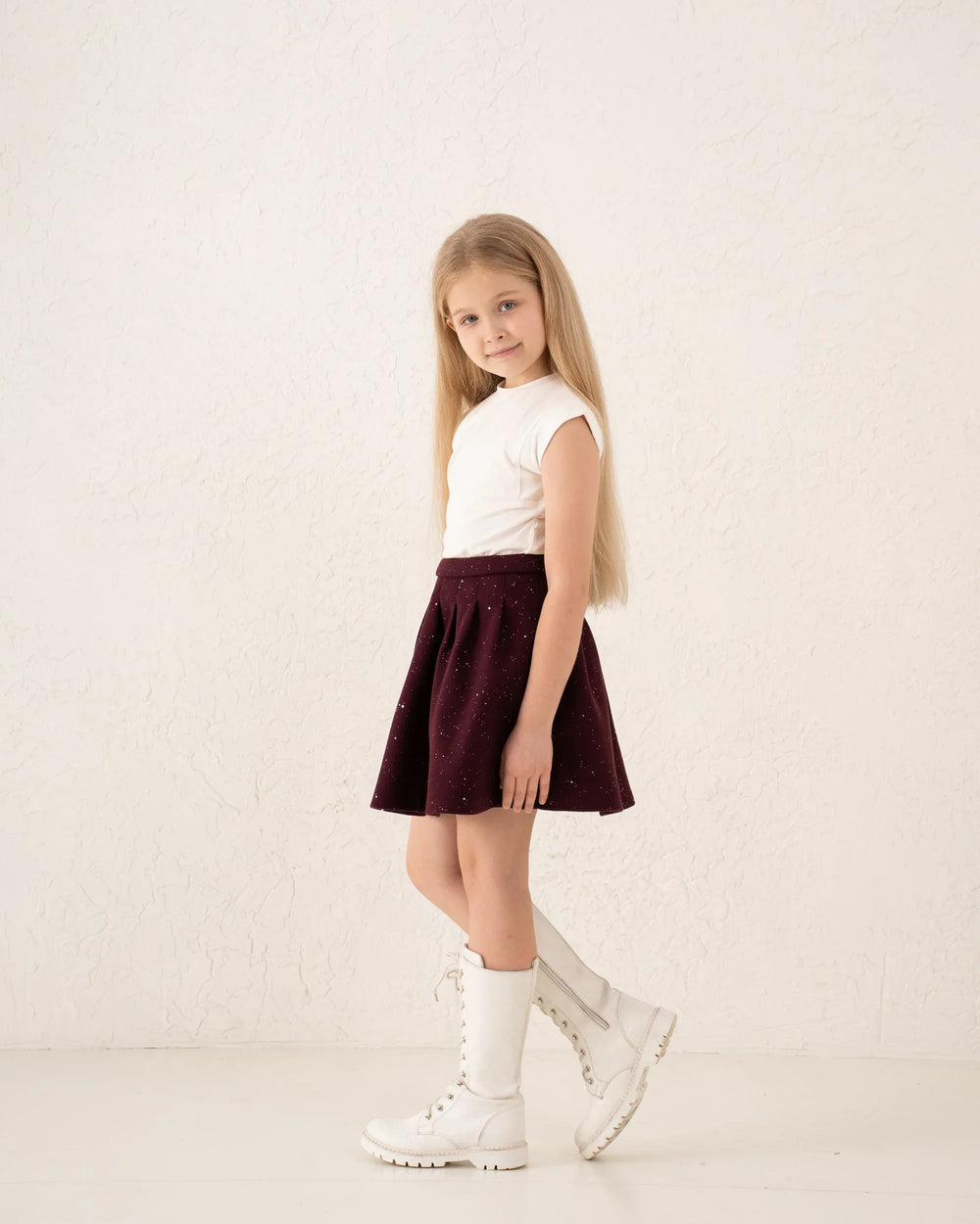 Pleated Sparkling Wool-Like Skirt - Venti