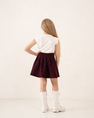 Pleated Sparkling Wool-Like Skirt