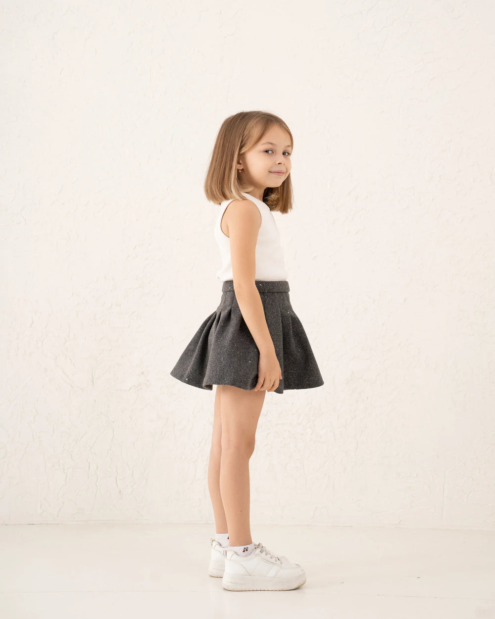 Pleated Sparkling Wool-Like Skirt - Venti