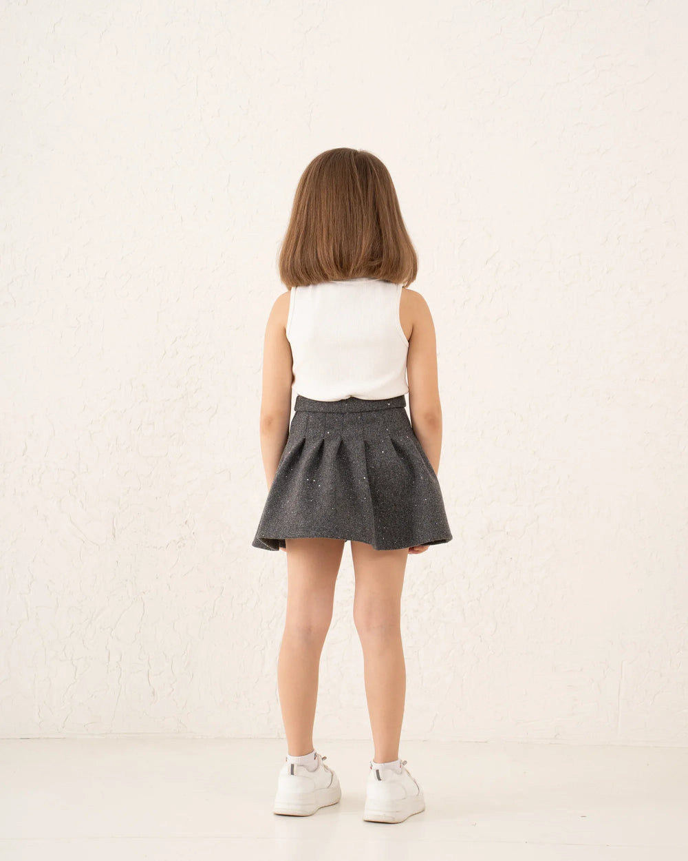 Pleated Sparkling Wool-Like Skirt - Venti