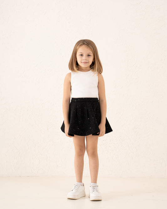 Pleated Sparkling Wool-Like Skirt