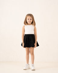 Pleated Sparkling Wool-Like Skirt