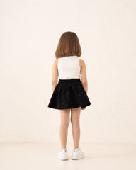 Pleated Sparkling Wool-Like Skirt
