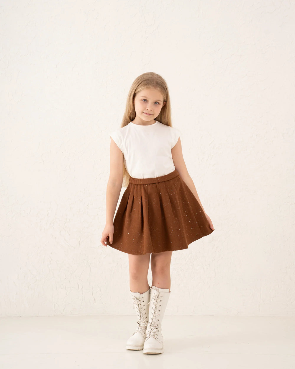 Pleated Sparkling Wool-Like Skirt - Venti