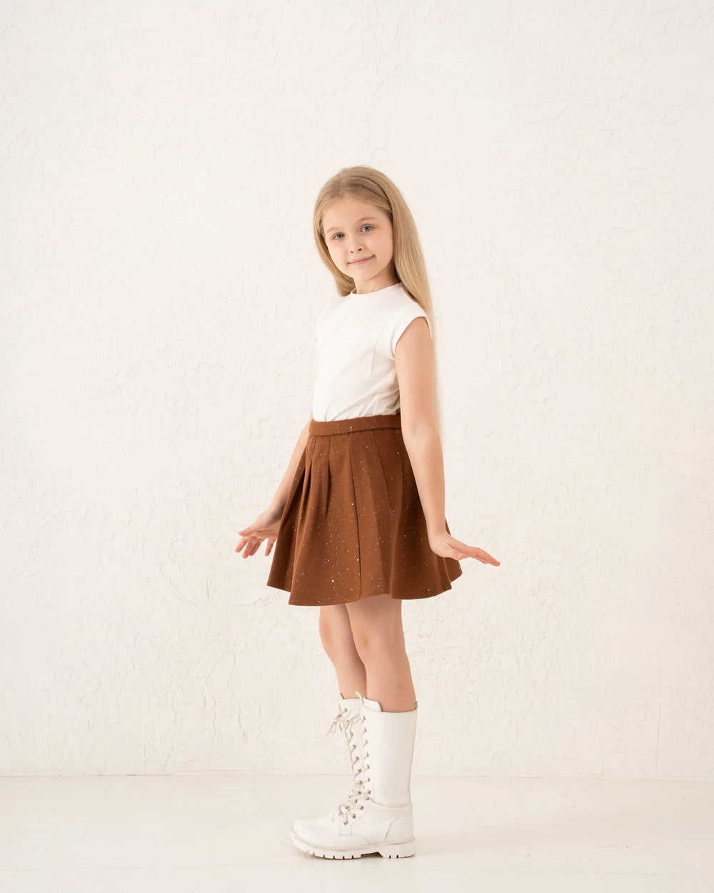 Pleated Sparkling Wool-Like Skirt - Venti