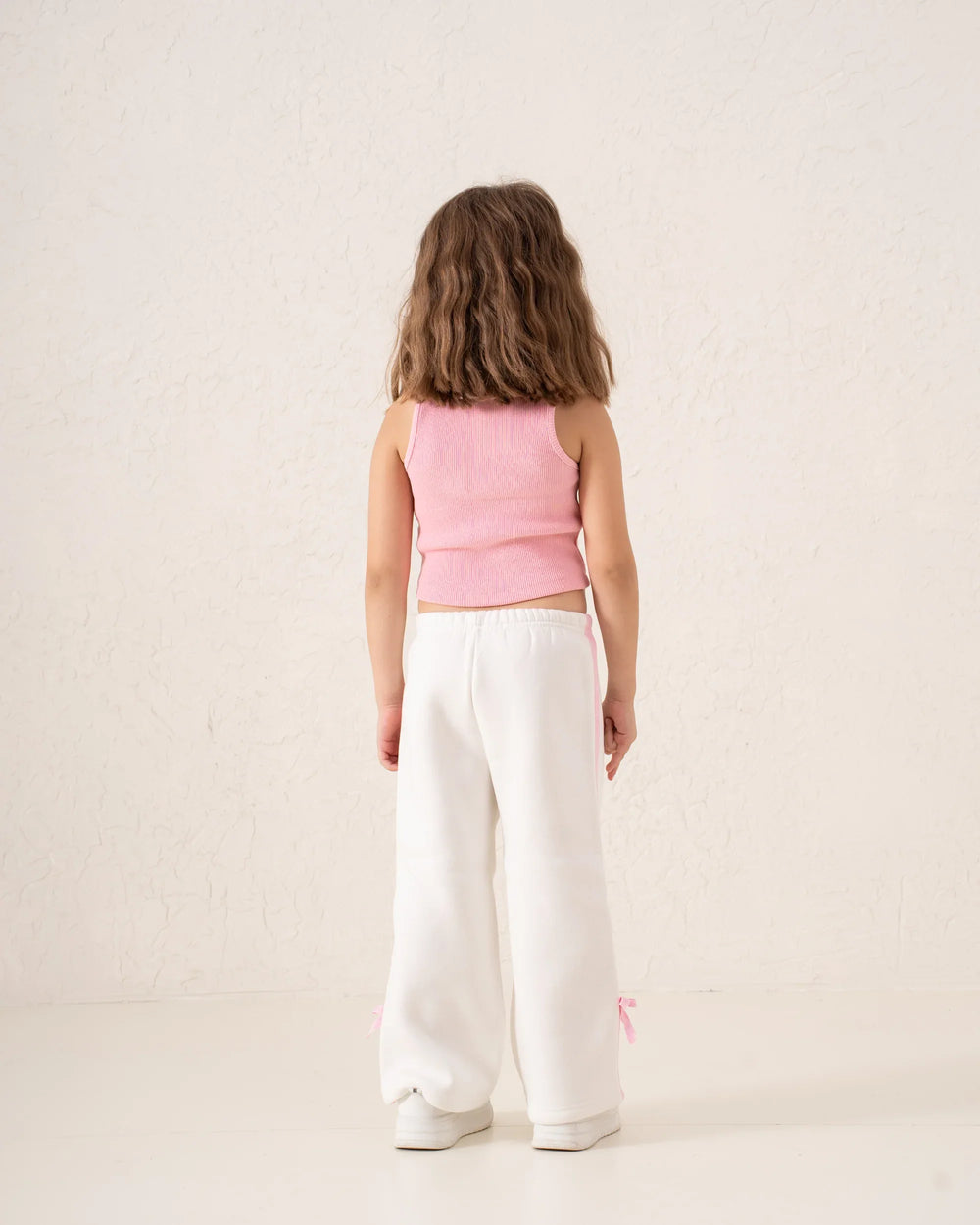 Wide-Leg Side Stripe Pants With Bows - Venti