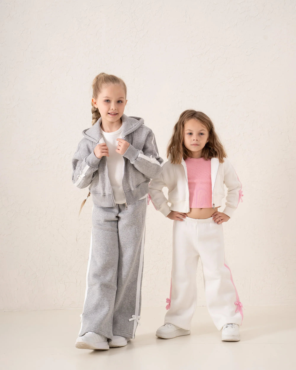 Wide-Leg Side Stripe Pants With Bows - Venti