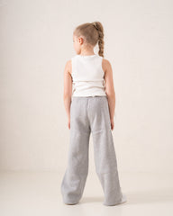 Wide-Leg Side Stripe Pants With Bows