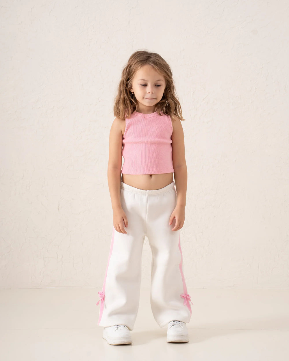 Wide-Leg Side Stripe Pants With Bows - Venti