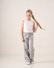 Wide-Leg Side Stripe Pants With Bows