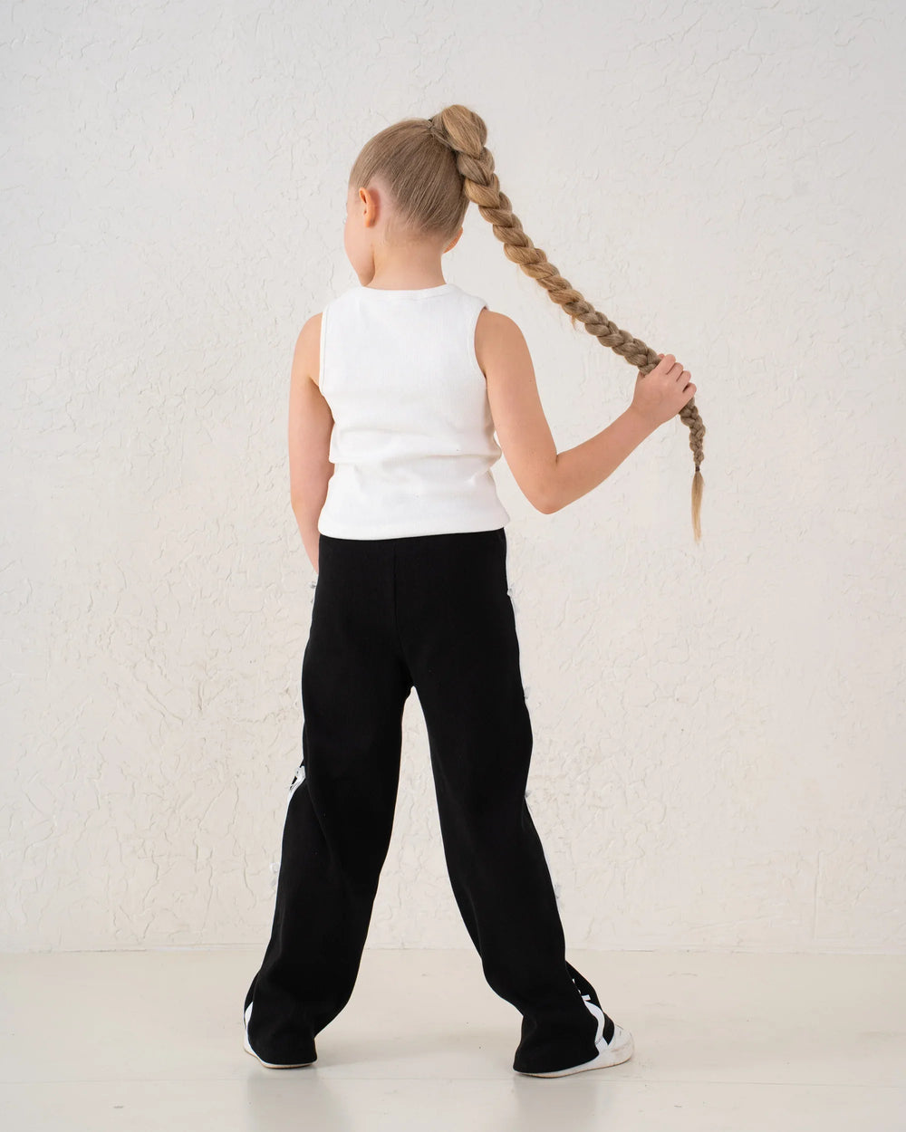 Bow Detail Ribbed Wide-Leg Pants - Venti