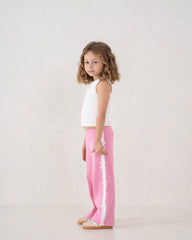 Bow Detail Ribbed Wide-Leg Pants