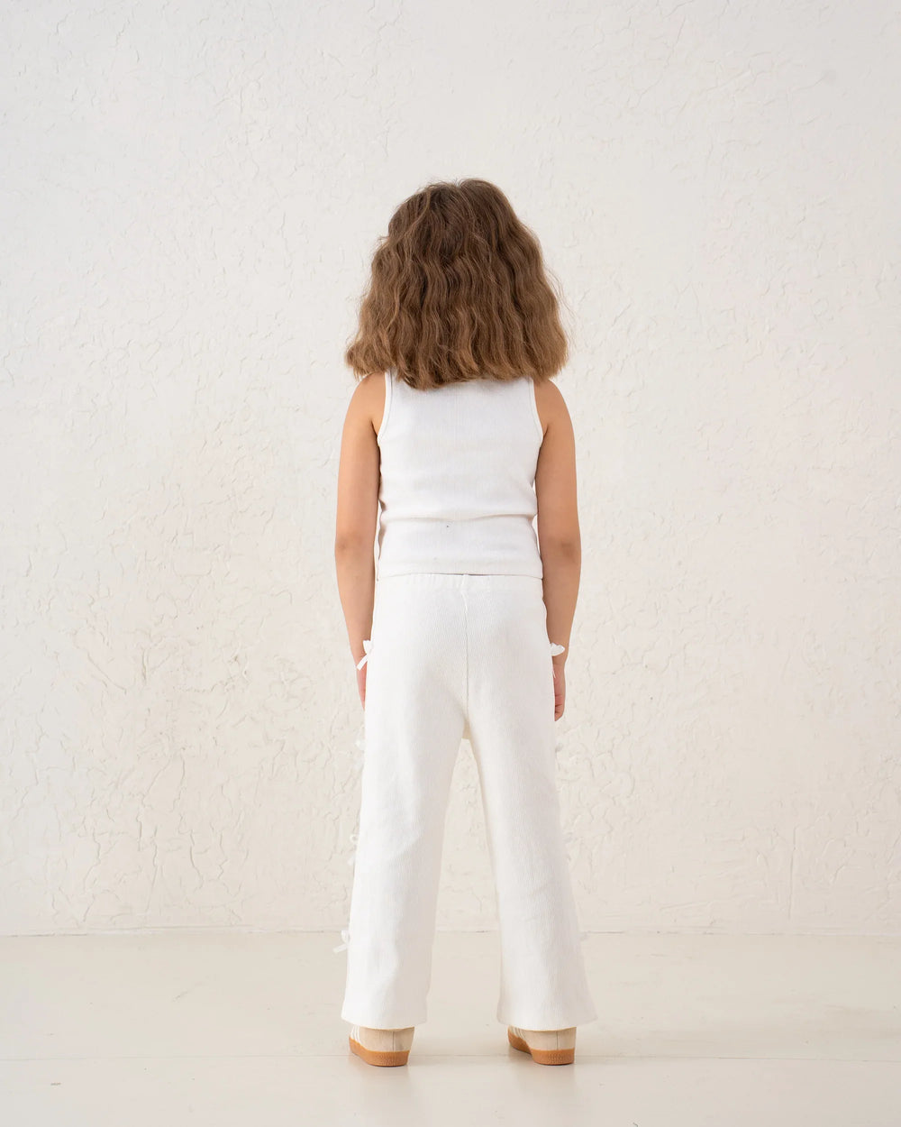 Bow Detail Ribbed Wide-Leg Pants - Venti