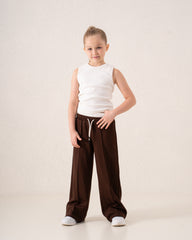 Double-Waist Wide-Leg Track Pants