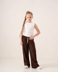 Double-Waist Wide-Leg Track Pants
