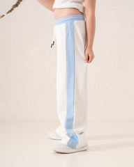 Contrast Wide-Leg Side Stripe Pants