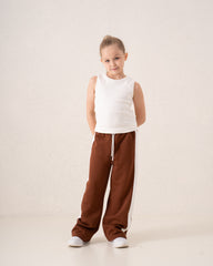 Contrast Wide-Leg Side Stripe Pants