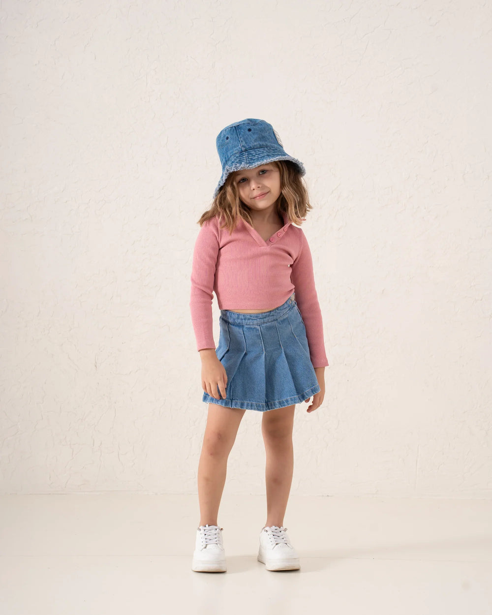 Ribbed Polo Long Sleeve Top - Venti