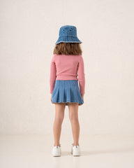 Ribbed Polo Long Sleeve Top