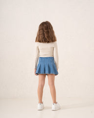 Ribbed Polo Long Sleeve Top