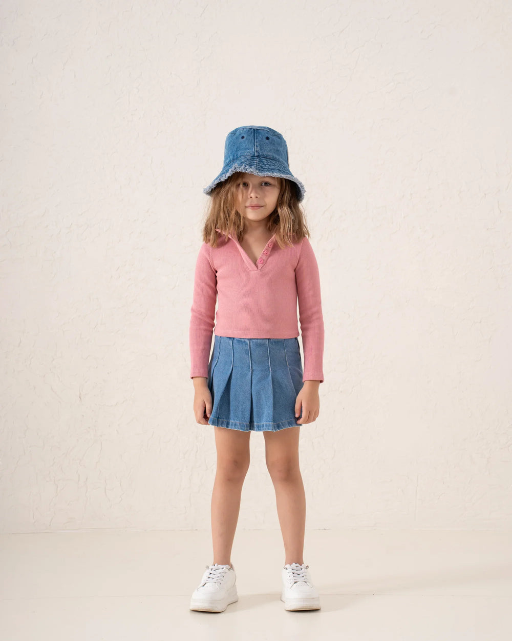 Ribbed Polo Long Sleeve Top - Venti