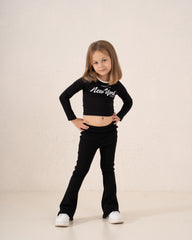 New York Contrast Trim Long Sleeve Top