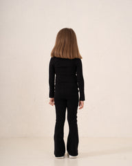 Contrast Bow Long-Sleeve Top