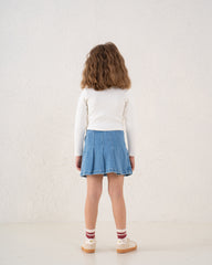 Embroidered Floral Ribbed Top