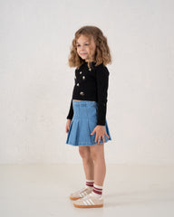 Embroidered Floral Ribbed Top